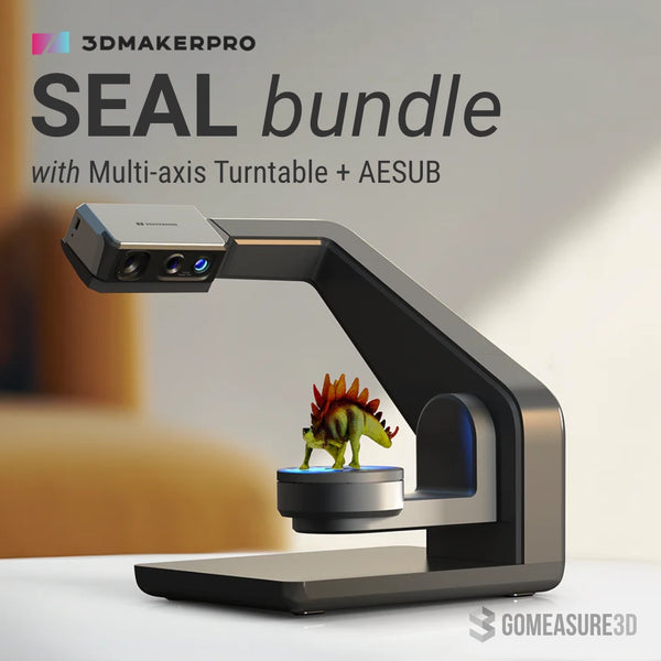 3DMakerPro Seal Bundle with Multi-Axis Turntable and AESUB Blue 6 Pack (Scans Small Objects)