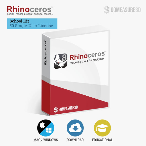 Rhino 8 for Windows and Mac - School Kits for Educational Use