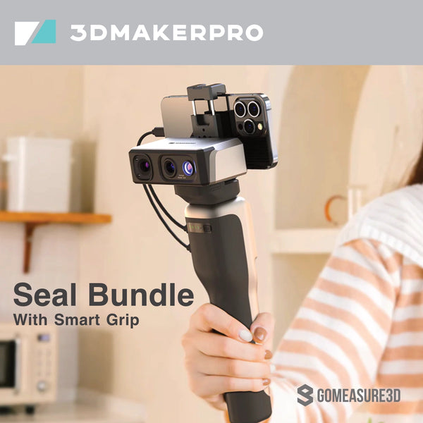 3DMakerPro Seal 3D Scanner Bundle with Smart Grip (Scans Small Objects)