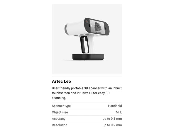 Artec Leo and Space Spider 3D Scanner Bundle