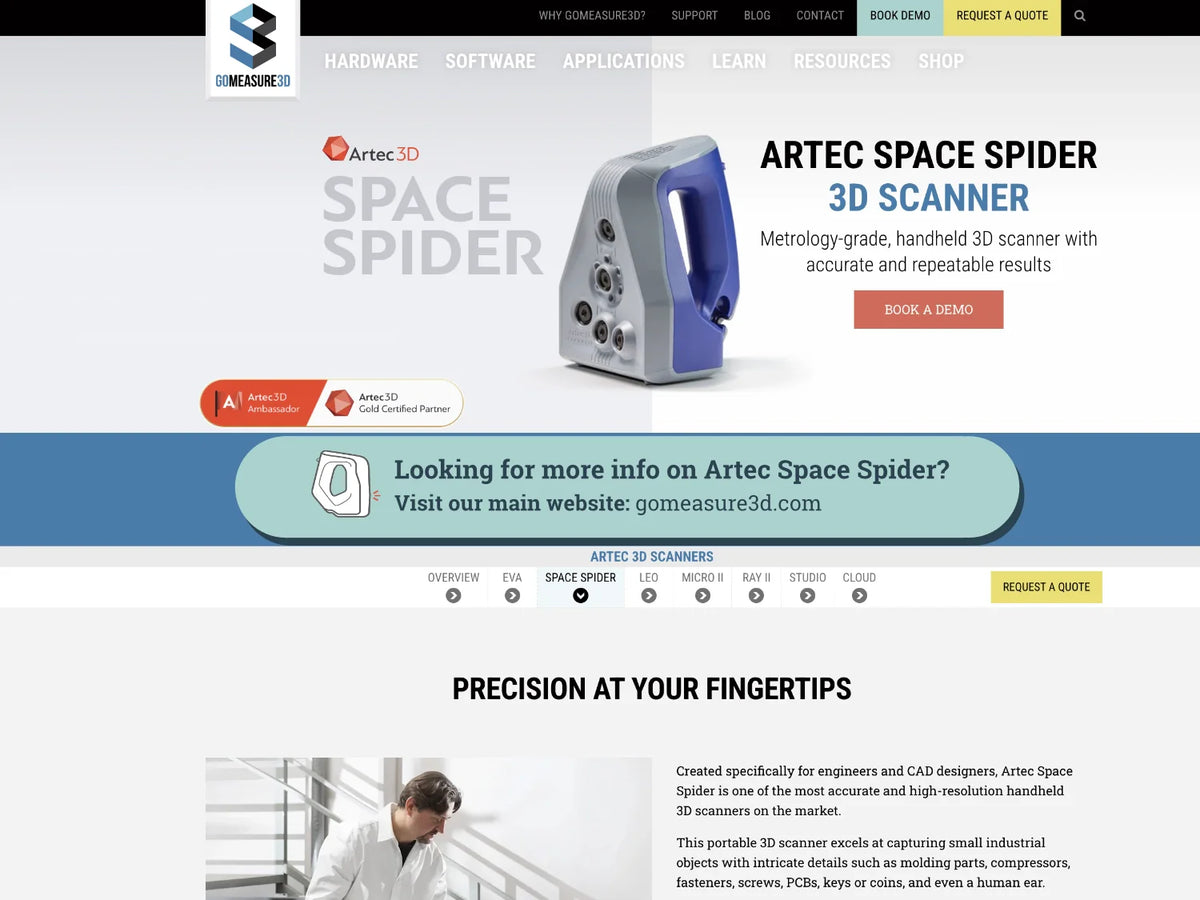 Artec Space Spider 3D Scanner (Demo Unit) – GoMeasure3D