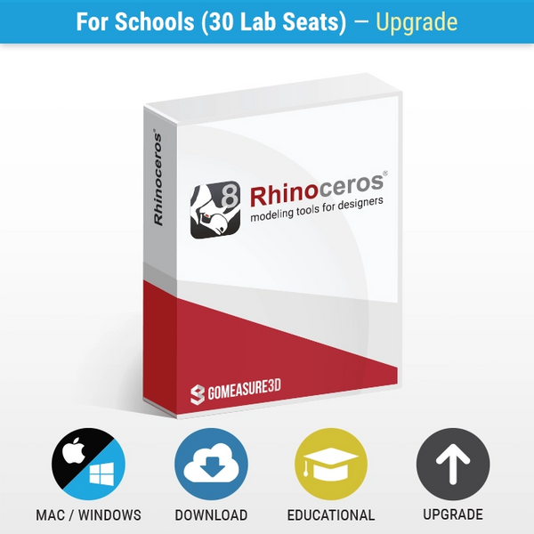 Rhino 8 for Windows and Mac (School License UPGRADE - 30 Lab Seats)
