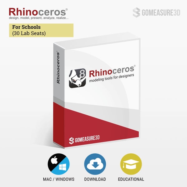 Rhino 8 for Windows and Mac (School License - 30 Lab Seats)