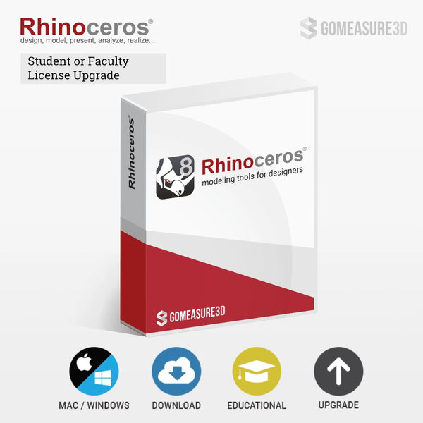 Rhino 8 for Windows and Mac (Student or Faculty License UPGRADE)