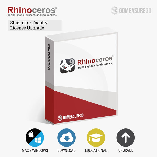 Rhino 9 for Windows and Mac (Student or Faculty License UPGRADE)